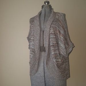 Metallic throw sweater